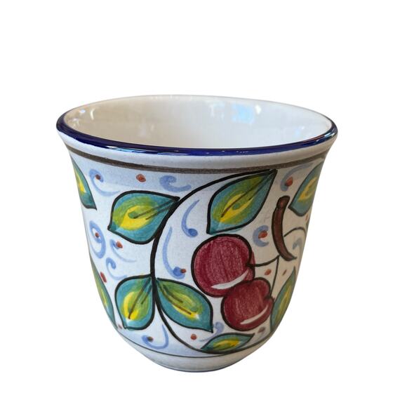 VIETRI Frutti Cherries Terra Cotta Ceramic Coffee Mug Made in Italy NEW - Picture 4 of 16